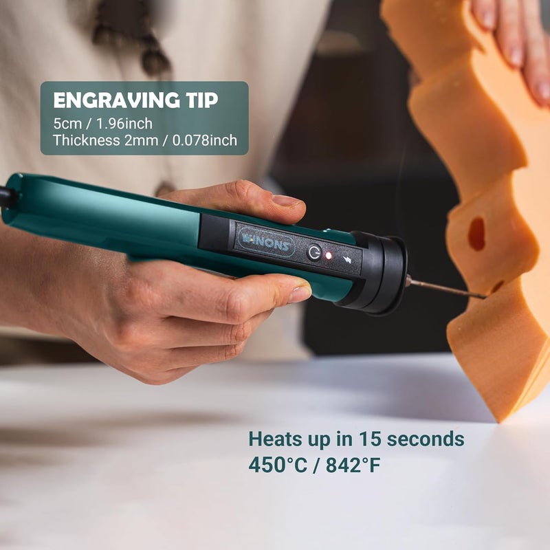 WINONS Hot Wire Foam Cutter Tool, WFC0010 Polystyrene and Styrofoam Cutter has 450°C Max. Temperature and Wider Cutting Zone, Hot Knife Cutting Tool with German Standards (Kit of 15) - Image 5